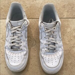 Nike White Leather Sneakers Air Force 1